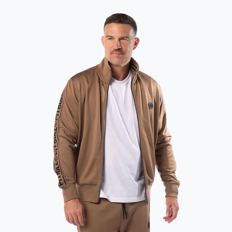 Felpa uomo Pitbull Trackjacket Tape Logo Terry Group coyote brown 2