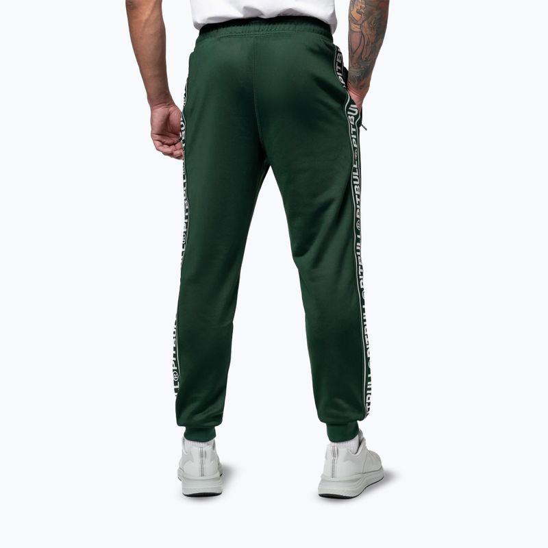 Pantaloni uomo Pitbull Trackpants Tape Logo Terry Group bottle green 3