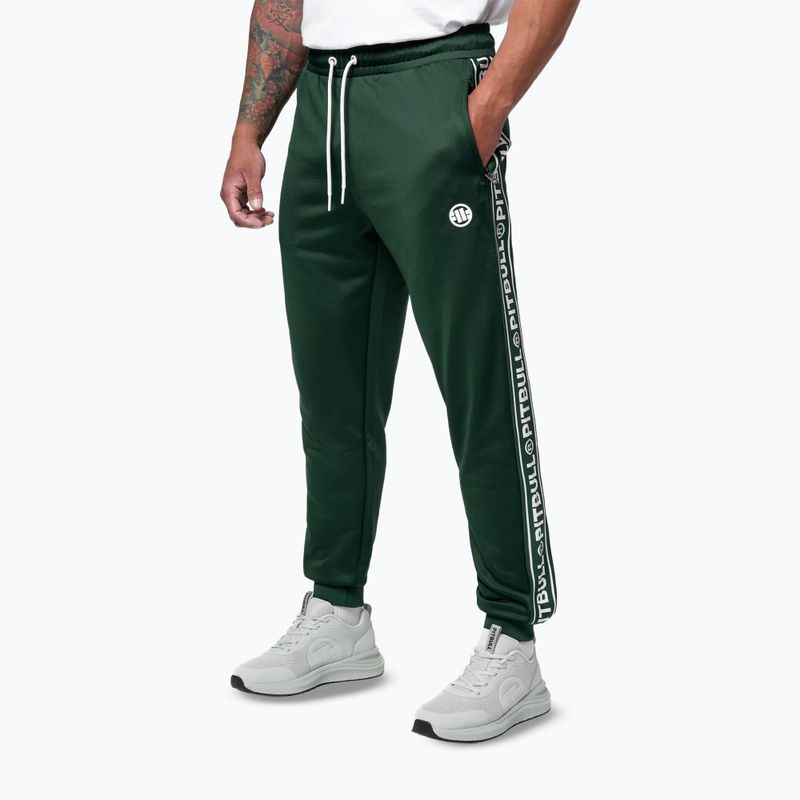 Pantaloni uomo Pitbull Trackpants Tape Logo Terry Group bottle green 4