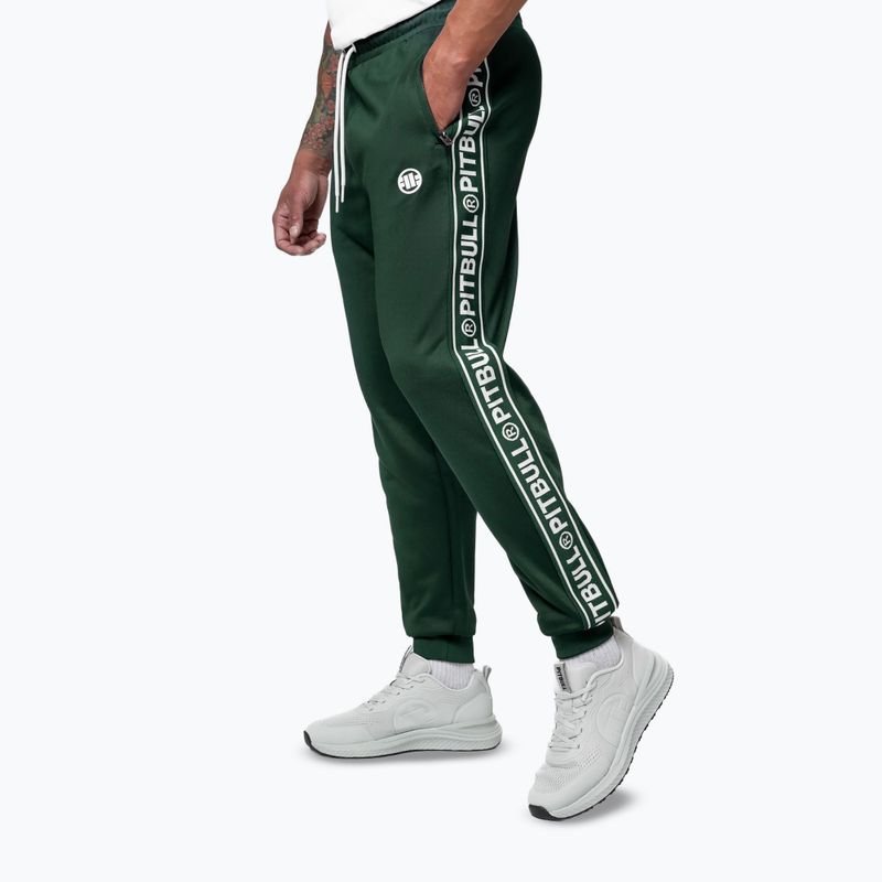 Pantaloni uomo Pitbull Trackpants Tape Logo Terry Group bottle green 5
