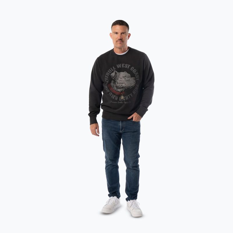 Felpa uomo Pitbull Strenght & Respect Crewneck washed dark graphite 2