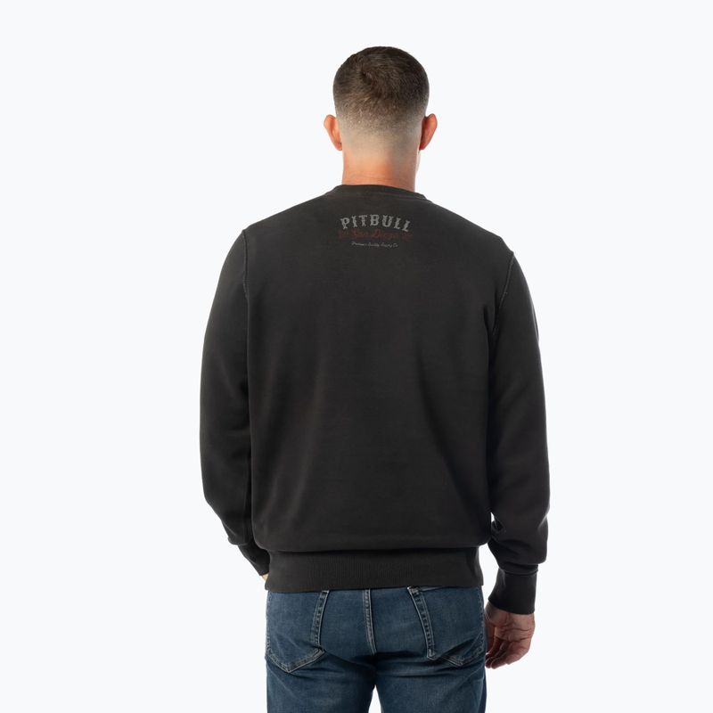 Felpa uomo Pitbull Strenght & Respect Crewneck washed dark graphite 3