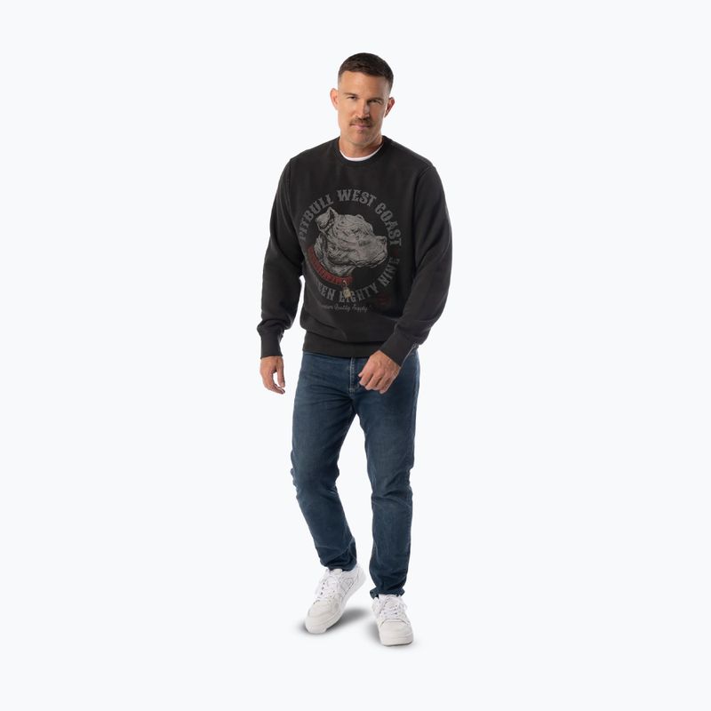 Felpa uomo Pitbull Strenght & Respect Crewneck washed dark graphite 4