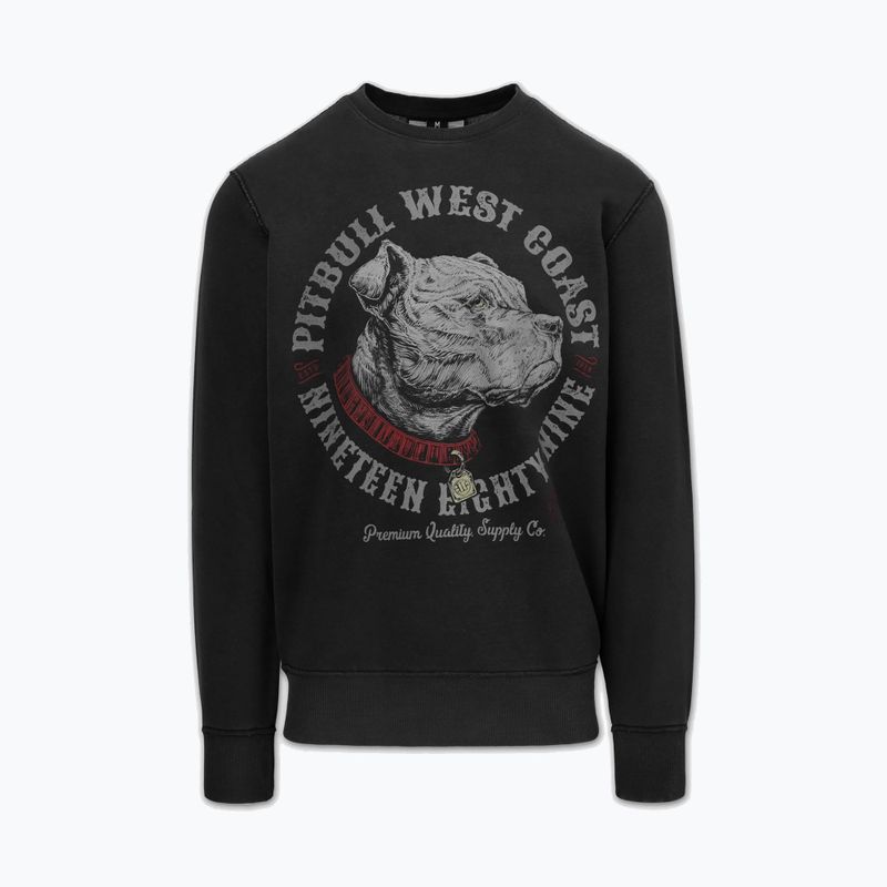Felpa uomo Pitbull Strenght & Respect Crewneck washed dark graphite 5