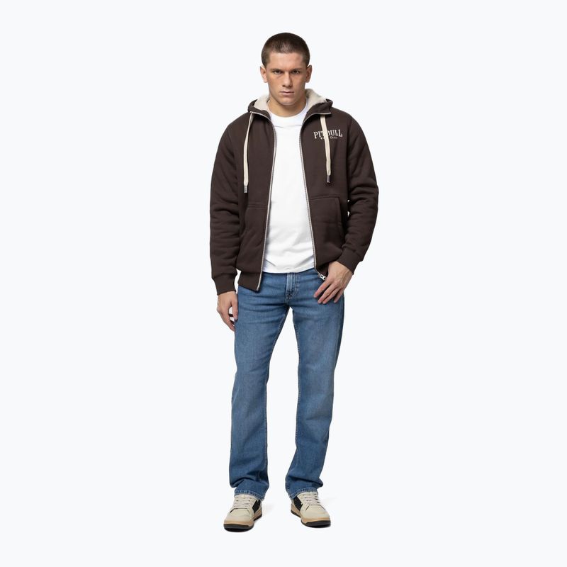 Felpa uomo Pitbull Ruffin Detroit Hooded Zip dark chocolate 2