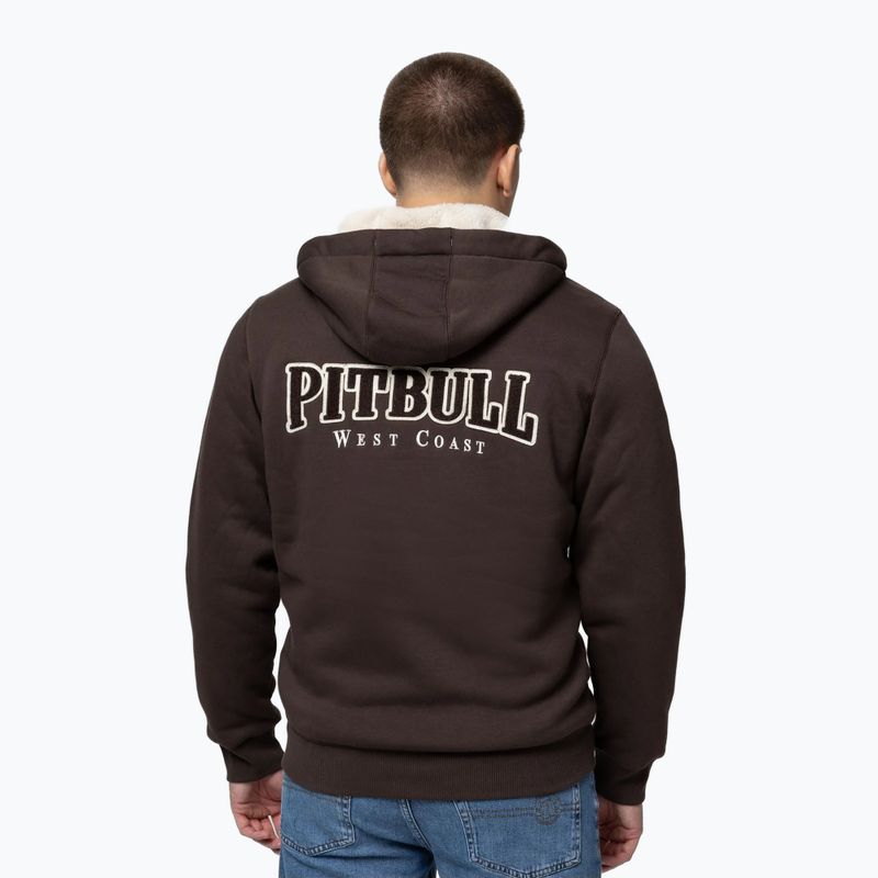 Felpa uomo Pitbull Ruffin Detroit Hooded Zip dark chocolate 3