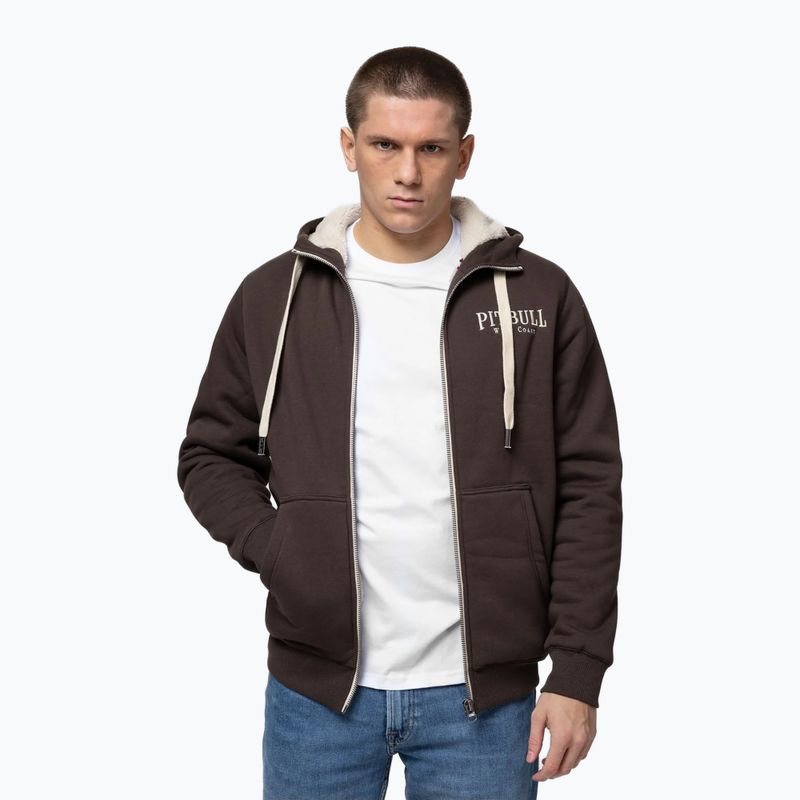 Felpa uomo Pitbull Ruffin Detroit Hooded Zip dark chocolate 4