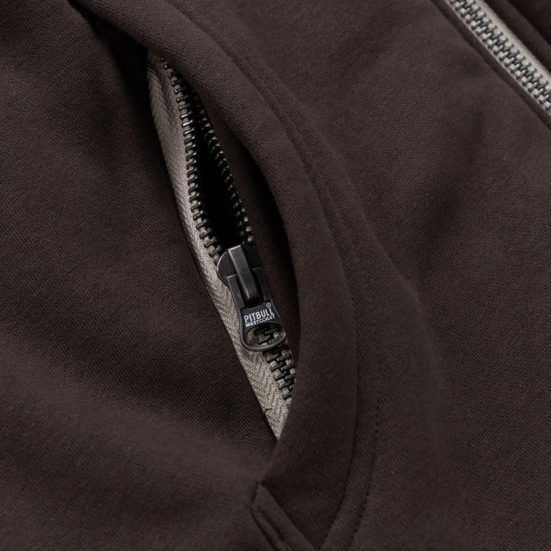 Felpa uomo Pitbull Ruffin Detroit Hooded Zip dark chocolate 12