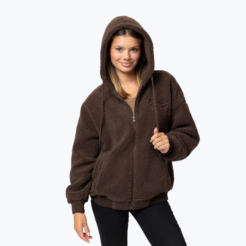 Felpa donna Pitbull Daisy Hooded Zip dark chocolate 4