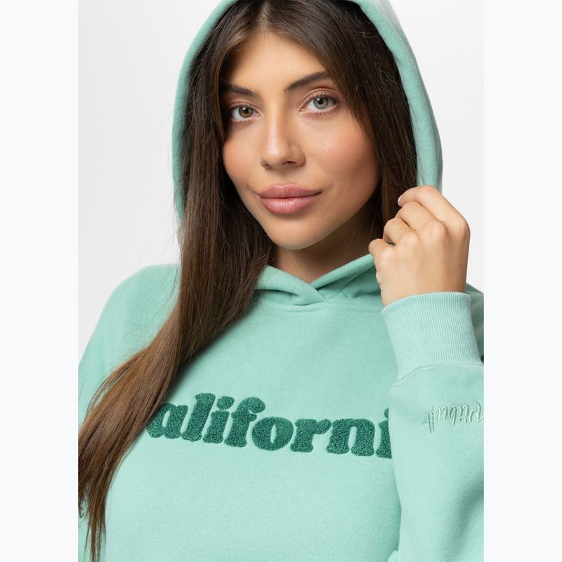 Felpa con cappuccio donna Pitbull California Hooded light mint 5