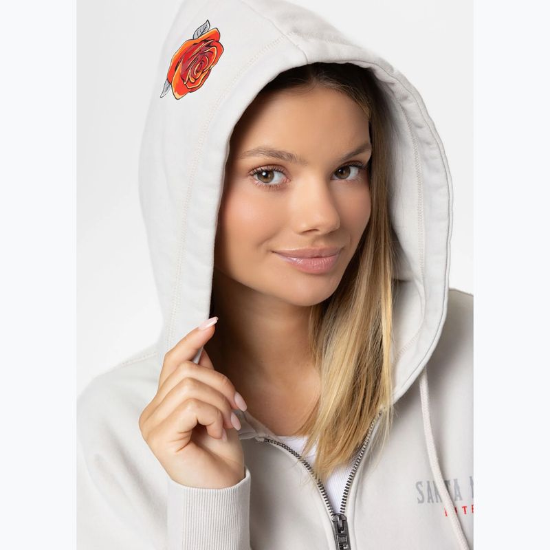 Felpa donna Pitbull Santa Muerte Hooded Zip White Stone 6