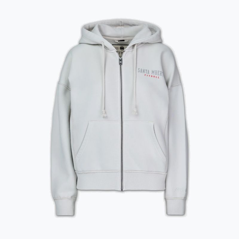 Felpa donna Pitbull Santa Muerte Hooded Zip White Stone 8