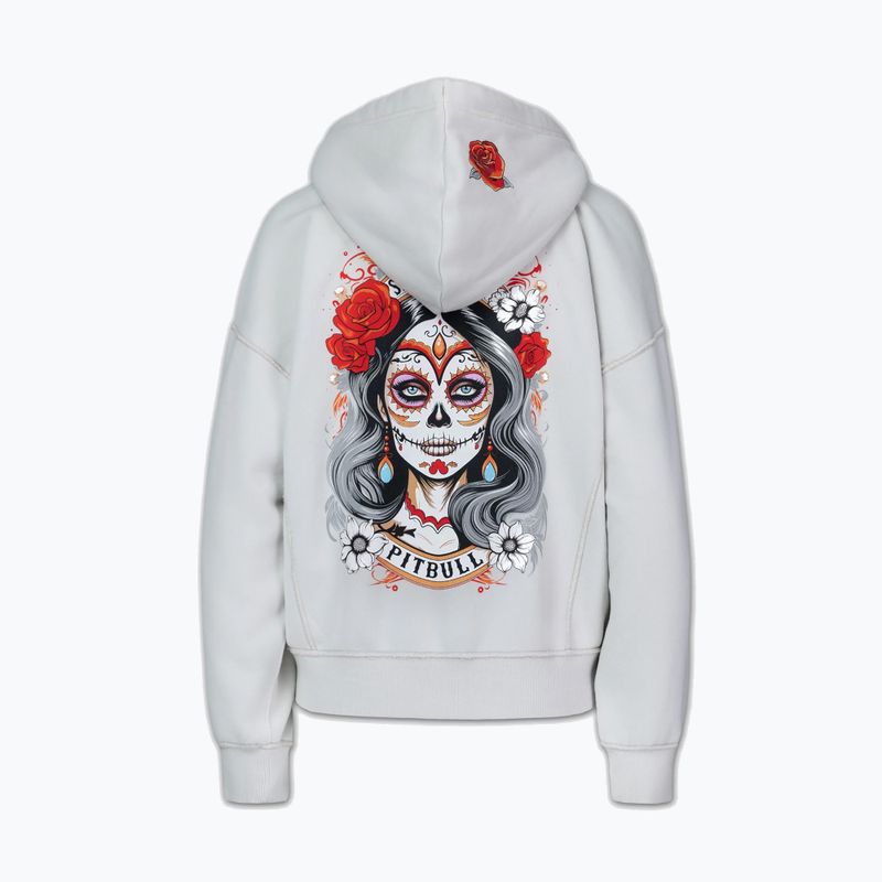 Felpa donna Pitbull Santa Muerte Hooded Zip White Stone 9