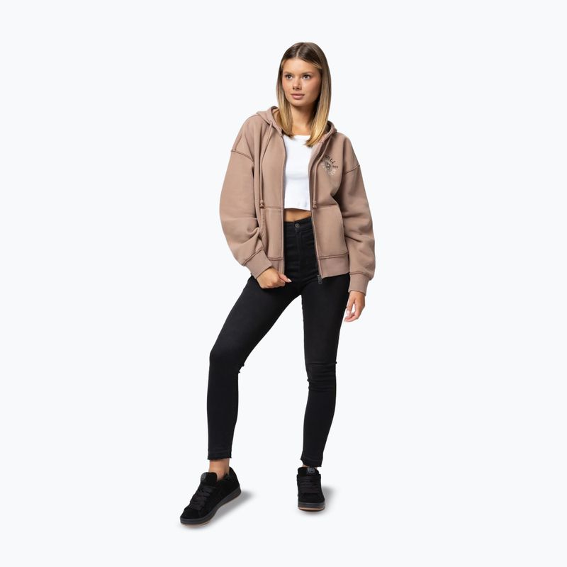 Felpa donna Pitbull Skull Surf Hooded Zip chocolate mousse 2