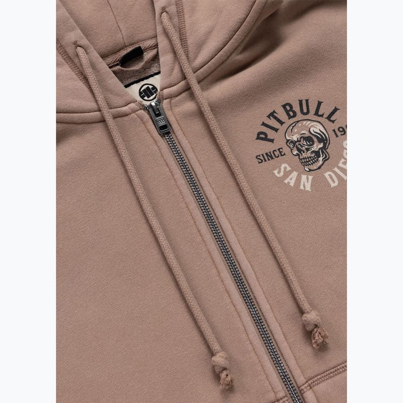 Felpa donna Pitbull Skull Surf Hooded Zip chocolate mousse 9