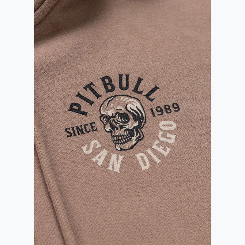 Felpa donna Pitbull Skull Surf Hooded Zip chocolate mousse 10