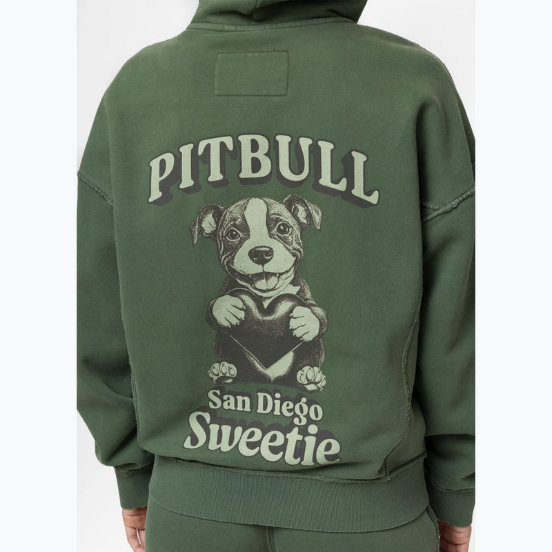 Felpa donna Pitbull Sweetie con cappuccio e zip sage green 5
