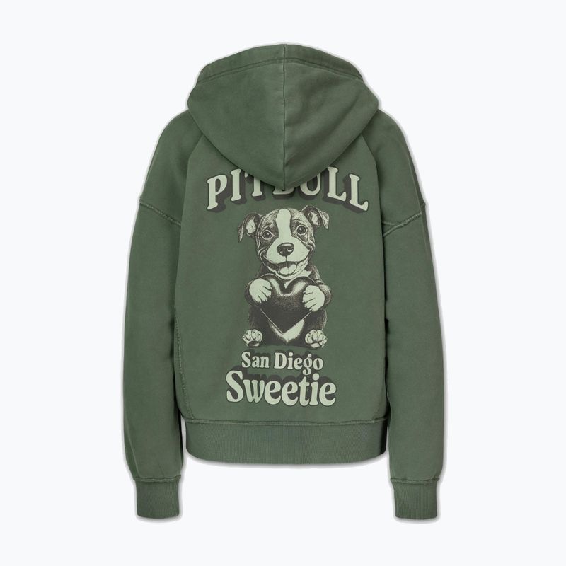 Felpa donna Pitbull Sweetie con cappuccio e zip sage green 7