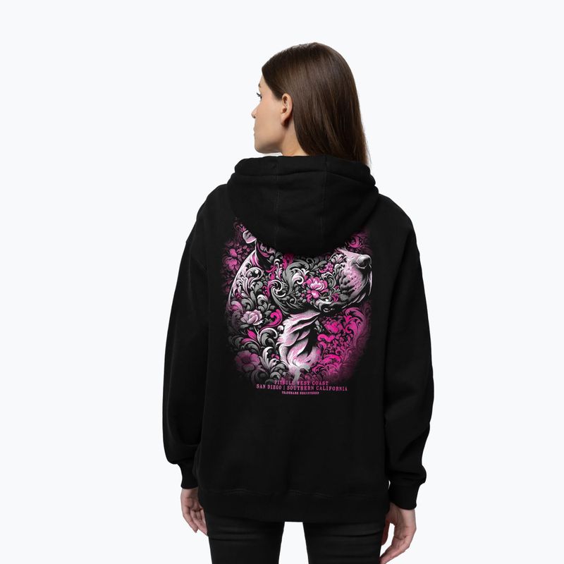 Felpa donna Pitbull Tattoo Hooded black 3