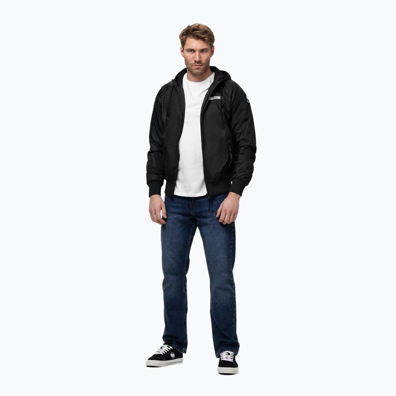 Giacca uomo Pitbull Athletic Logo Nylon Hooded black 2