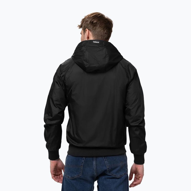 Giacca uomo Pitbull Athletic Logo Nylon Hooded black 3