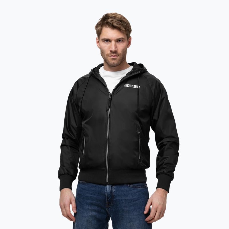 Giacca uomo Pitbull Athletic Logo Nylon Hooded black 4
