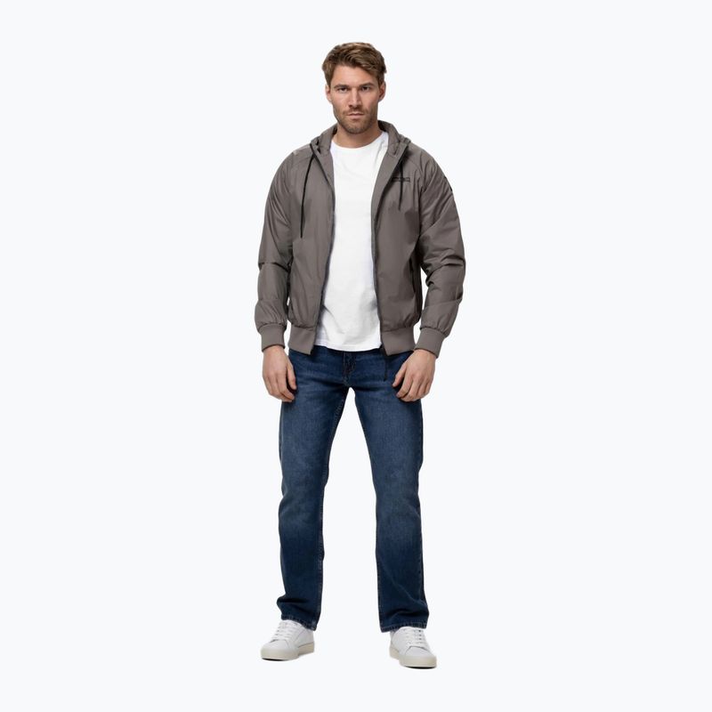 Giacca uomo Pitbull Athletic Logo Nylon Hooded taupe 2