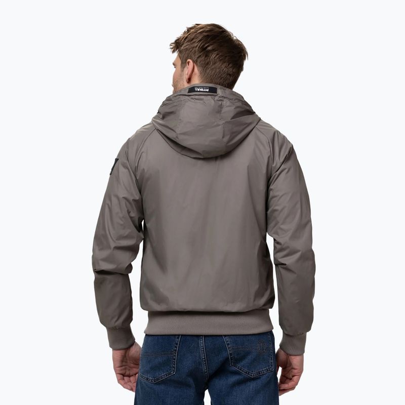 Giacca uomo Pitbull Athletic Logo Nylon Hooded taupe 3