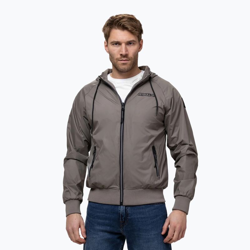 Giacca uomo Pitbull Athletic Logo Nylon Hooded taupe 4