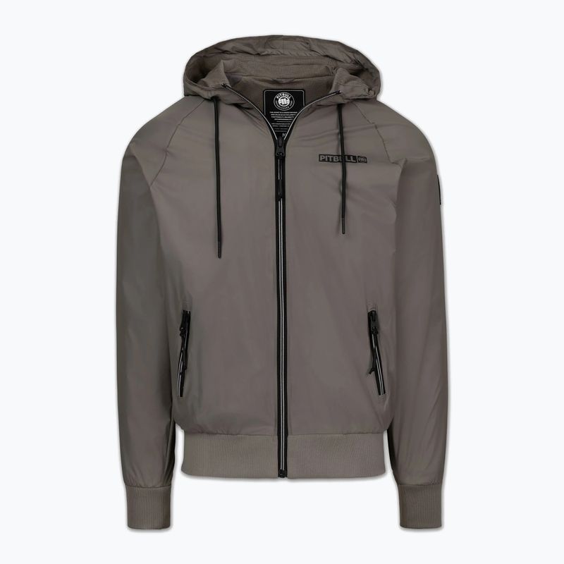 Giacca uomo Pitbull Athletic Logo Nylon Hooded taupe 5
