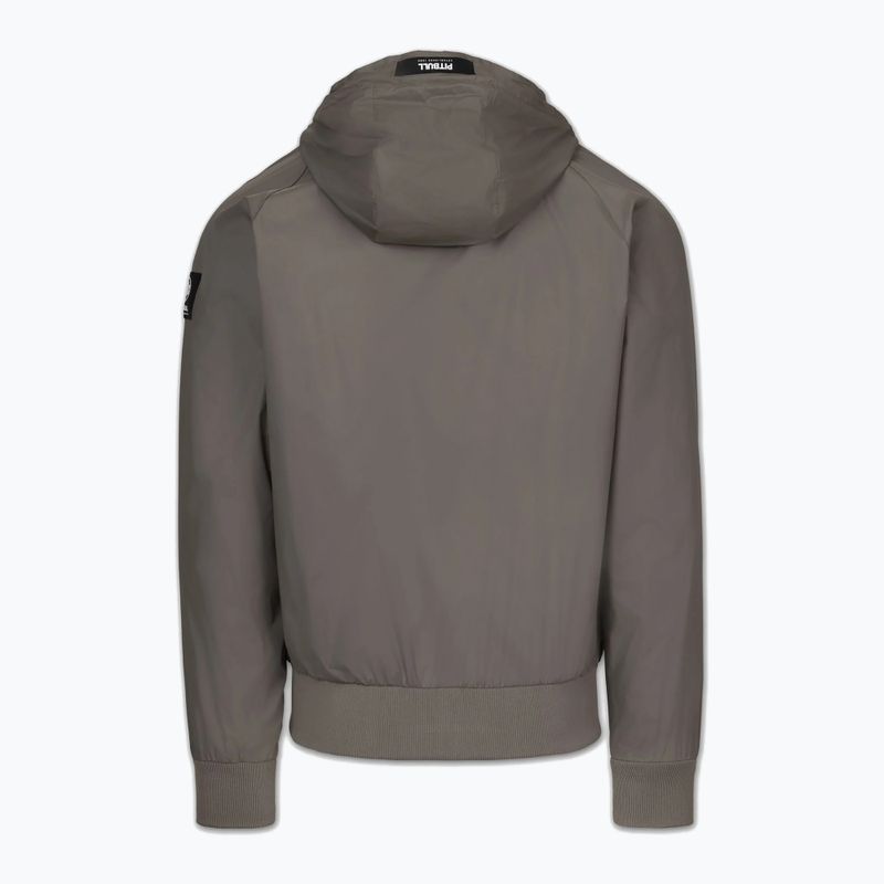 Giacca uomo Pitbull Athletic Logo Nylon Hooded taupe 6
