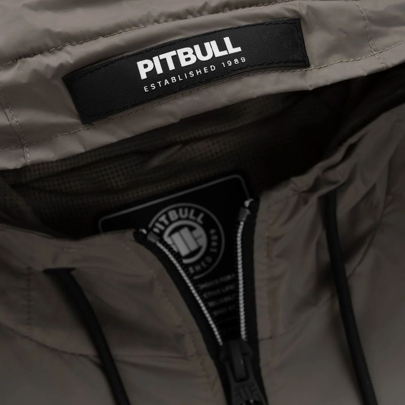 Giacca uomo Pitbull Athletic Logo Nylon Hooded taupe 9