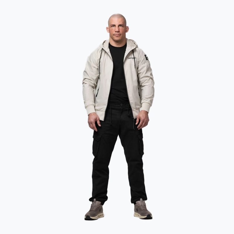 Giacca uomo Pitbull Athletic Logo Nylon Hooded light sand 2