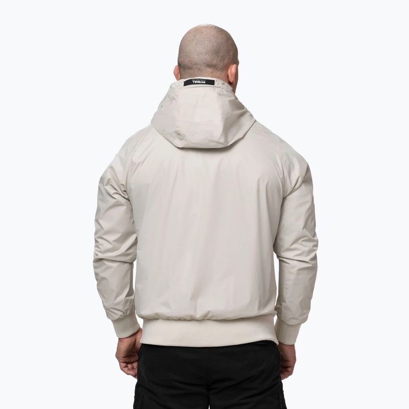 Giacca uomo Pitbull Athletic Logo Nylon Hooded light sand 3