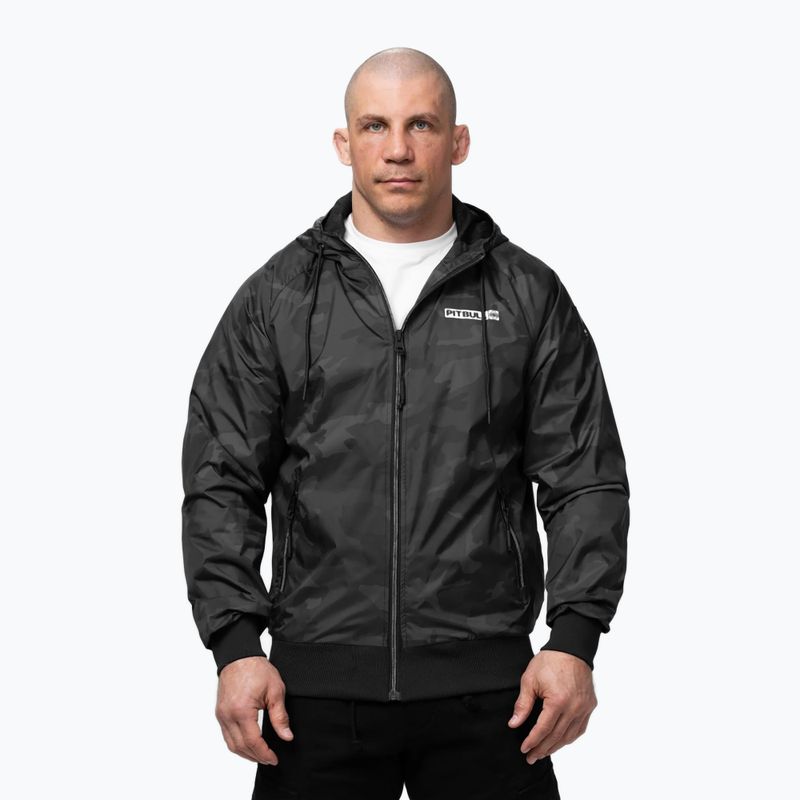 Giacca uomo Pitbull Athletic Logo Nylon Hooded black 4