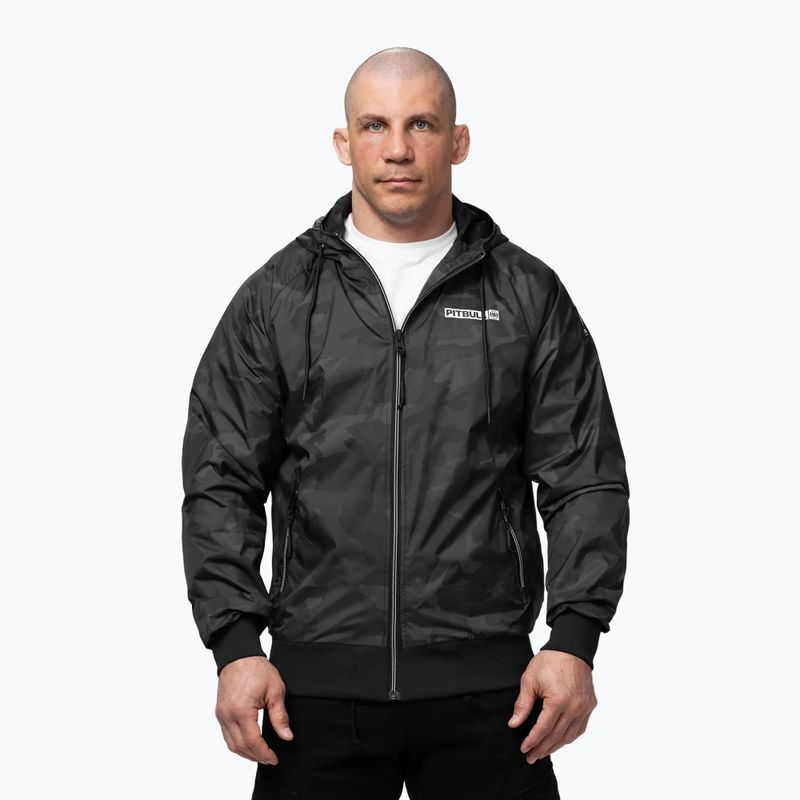 Giacca uomo Pitbull Athletic Logo Nylon Hooded black 5