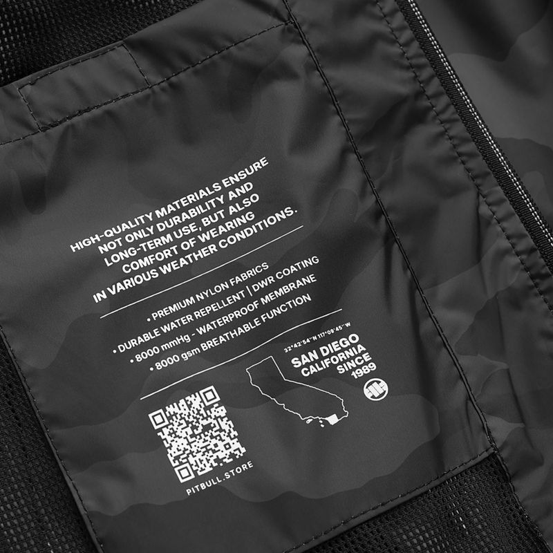 Giacca uomo Pitbull Athletic Logo Nylon Hooded black 14
