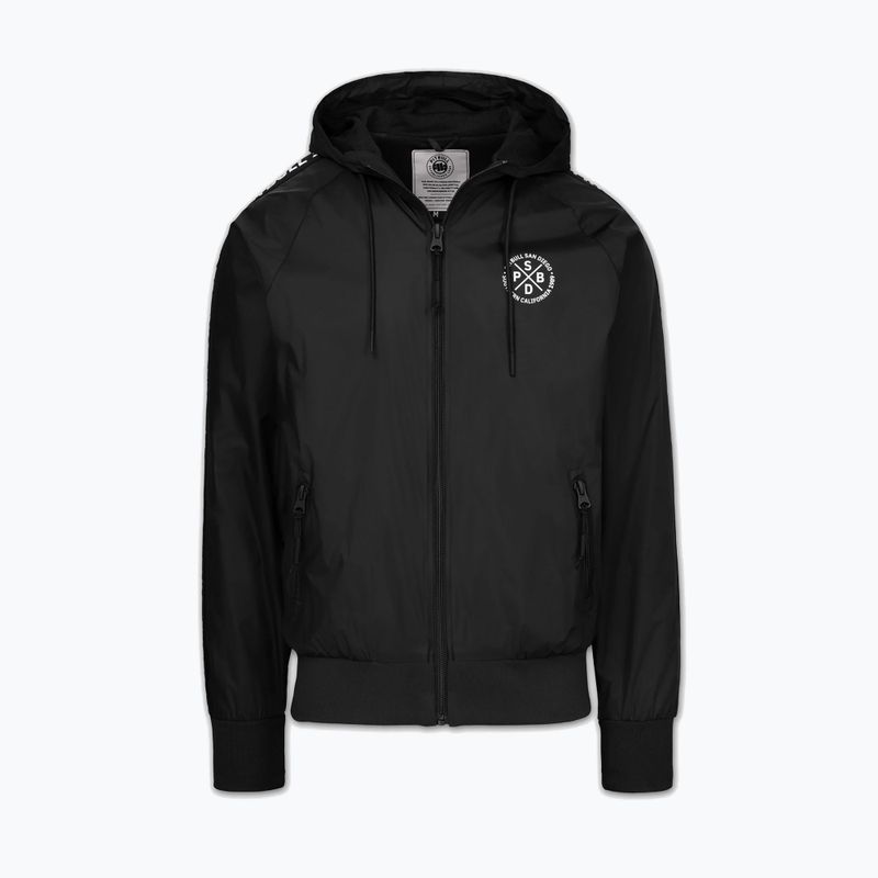 Giacca uomo Pitbull Athletic Tape Nylon Hooded black 3