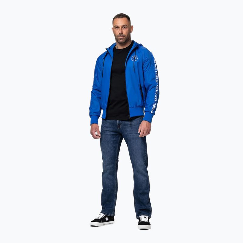 Giacca uomo Pitbull Athletic Tape Nylon Hooded electric blue 2