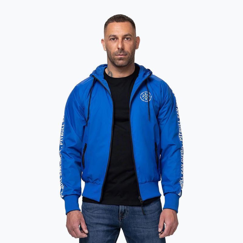 Giacca uomo Pitbull Athletic Tape Nylon Hooded electric blue 4