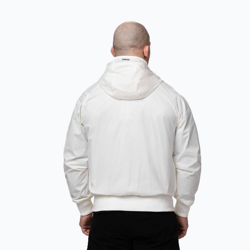 Giacca uomo Pitbull Athletic Tape Nylon Hooded off white 3