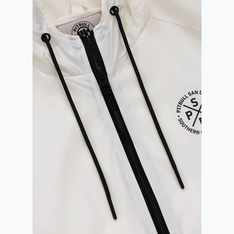 Giacca uomo Pitbull Athletic Tape Nylon Hooded off white 6
