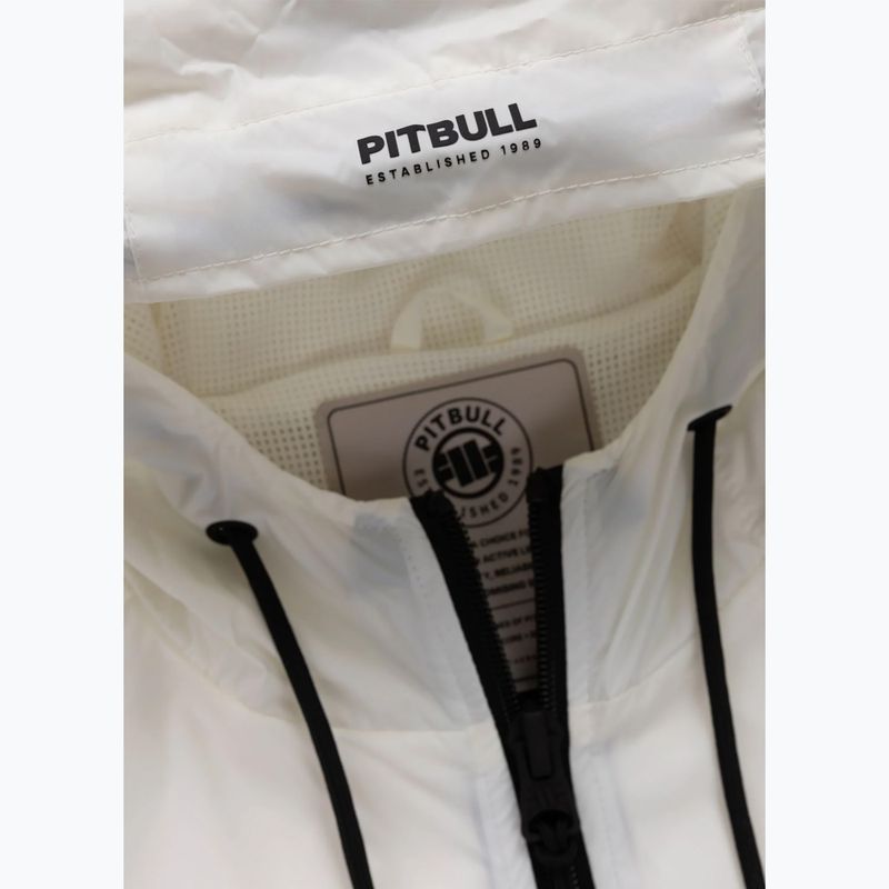 Giacca uomo Pitbull Athletic Tape Nylon Hooded off white 7
