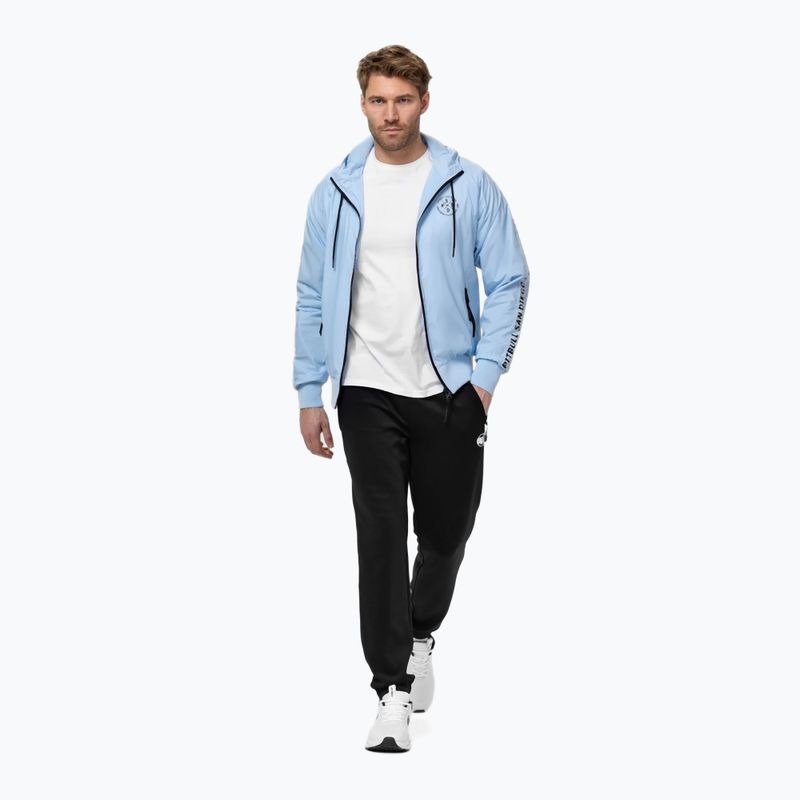 Giacca uomo Pitbull Athletic Tape Nylon Hooded light blue 2