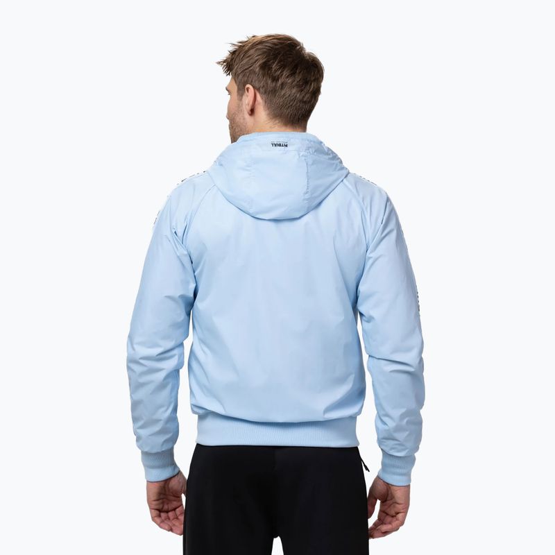Giacca uomo Pitbull Athletic Tape Nylon Hooded light blue 3
