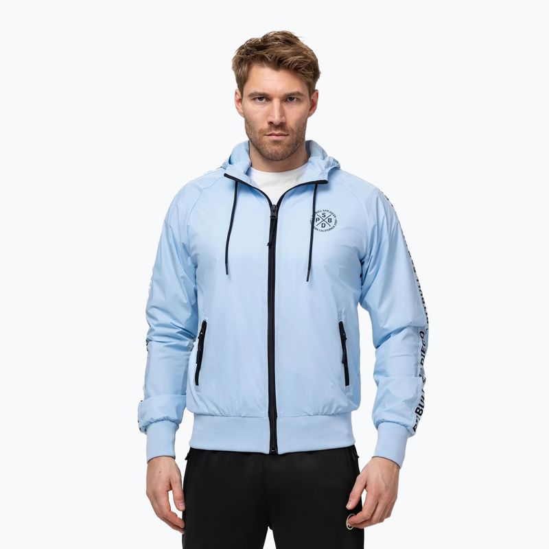 Giacca uomo Pitbull Athletic Tape Nylon Hooded light blue 4