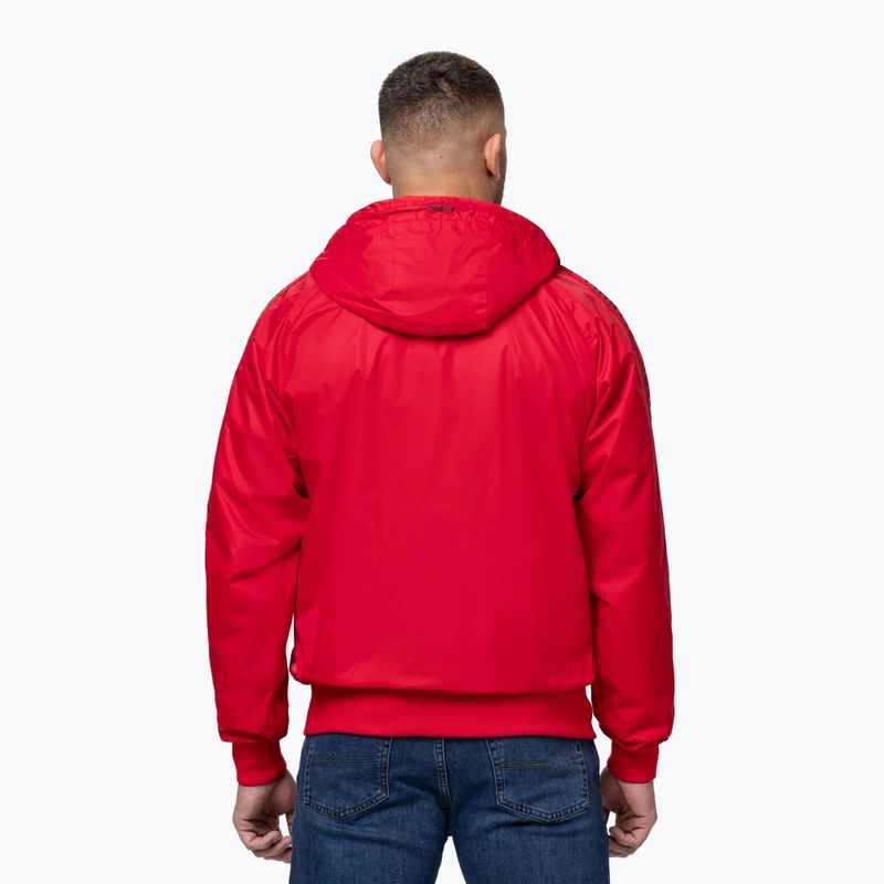 Giacca uomo Pitbull Athletic Tape Nylon Hooded red 3
