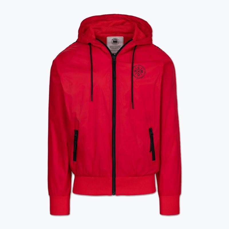 Giacca uomo Pitbull Athletic Tape Nylon Hooded red 6