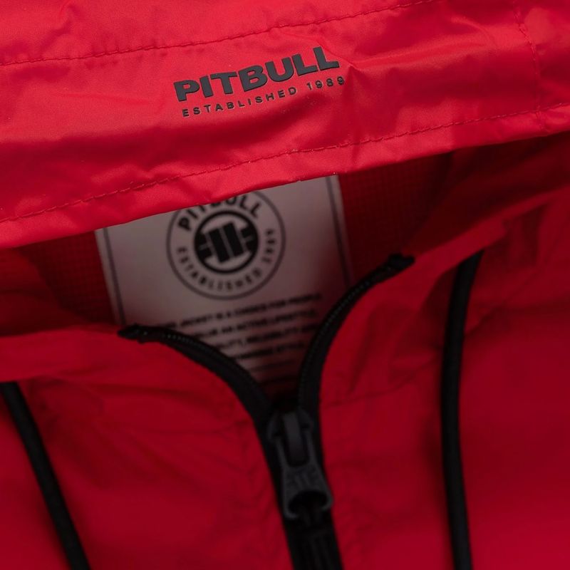 Giacca uomo Pitbull Athletic Tape Nylon Hooded red 9