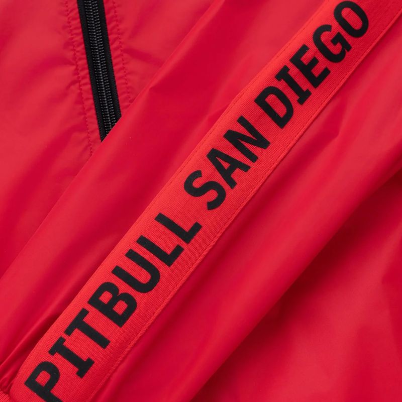 Giacca uomo Pitbull Athletic Tape Nylon Hooded red 11